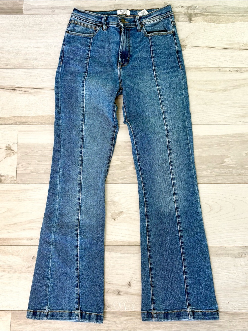 Kensie  Vintage Lux Mid-Blue Flared Leg Jeans - The Savannah